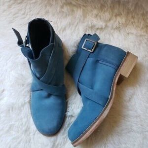 Free People Las Palmas Blue Suede Boots NWT SZ 41